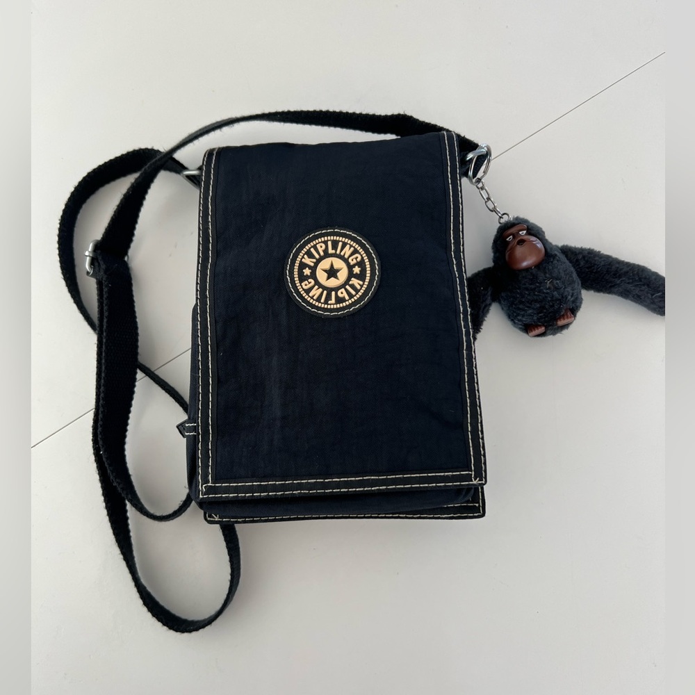 Kipling Black Messenger Bag with Keychain‎